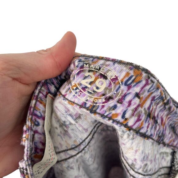 Marc by Marc Jacobs Lou Skinny Jeans Purple Printed Corduroy Mid Rise Womens 29 - Picture 6 of 8